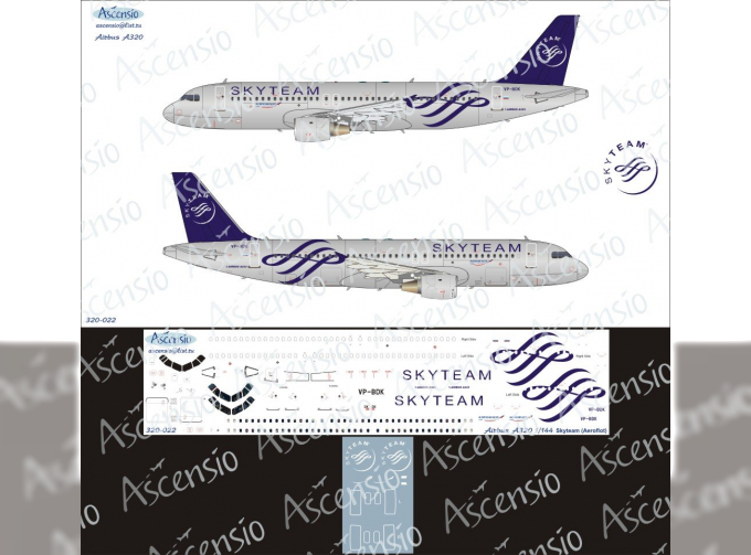 Декаль для airbu A320 (Skyteam)