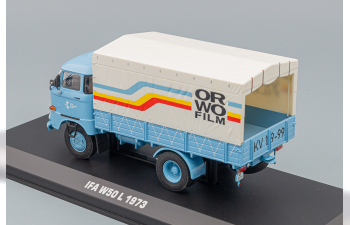 IFA W50L грузовик с тентом "Orwo Film" (1975), light blue