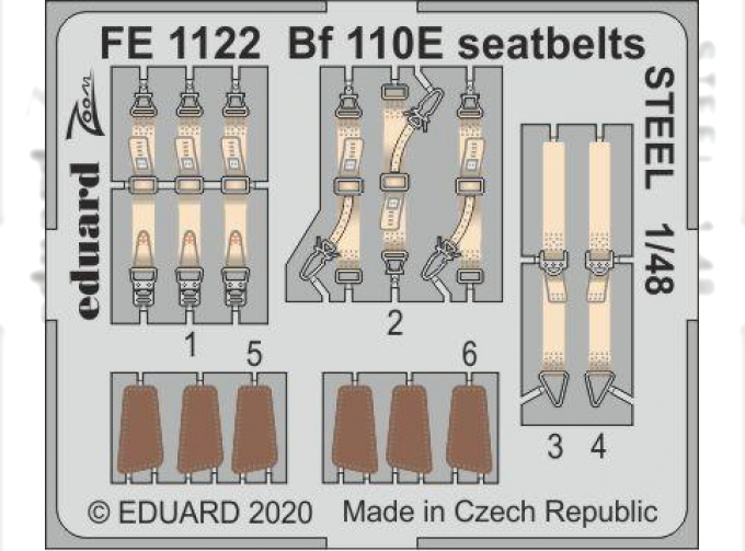 Фототравление для Bf 110E, стальные ремни