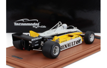 RENAULT F1 Re30b V6 Turbo Team Renault Elf №16 Winner France Gp (with Pilot Figure) (1982) Rene Arnoux, White Yellow Black