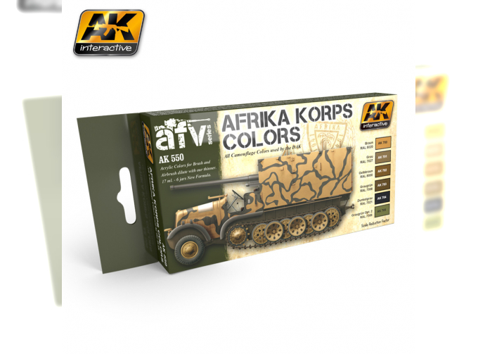 Набор акриловых красок AFRIKA KORPS COLOR SET (африканский корпус Германии) (6 красок)