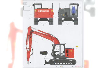 Сборная модель Строительная техника, гидравлический экскаватор HITACHI ZAXIS 135US (Limited Edition)