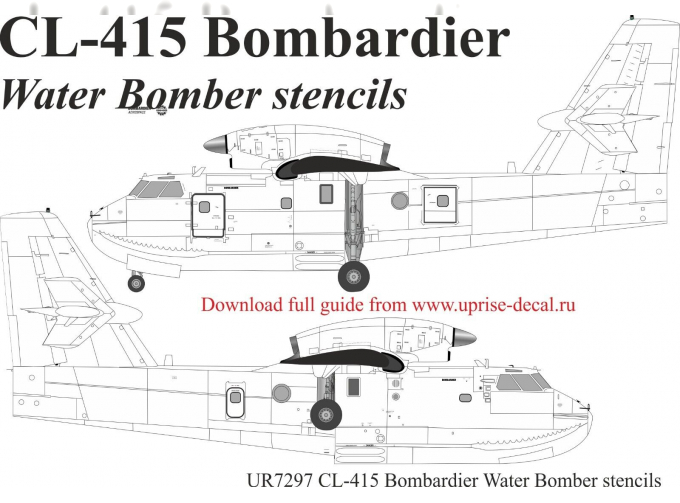 Декаль для CL-415 Bombardier Water Bomber с тех. надписями