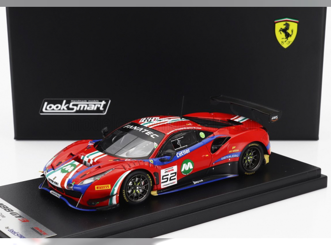 FERRARI 488 Gt3 Evo Team Af Corse №52 24h Spa (2023) Andrea Bertolini - Louis Machiels - Jef Machiels - Lilou Wadoux, Red