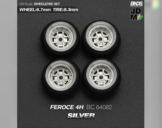 Feroce 4H Alloy Wheel & Rim set, silver/chrome