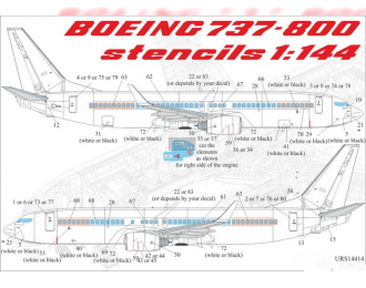 Декаль для Stencils for Boeing 737-700/800 for Zvezda kit