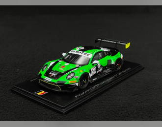 PORSCHE 911 992 Gt3 R 4.2l Team Dinamic Gt №54 24h Spa (2024) Philipp Sager - Guilherme Moura De Olivera - Christopher Zochling - Marvin Dienst, Green Black