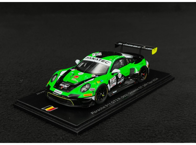 PORSCHE 911 992 Gt3 R 4.2l Team Dinamic Gt №54 24h Spa (2024) Philipp Sager - Guilherme Moura De Olivera - Christopher Zochling - Marvin Dienst, Green Black