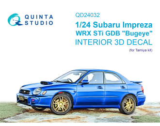 3D Декаль интерьера кабины Subaru Impreza WRX STi GDB Bugeye (Tamiya)