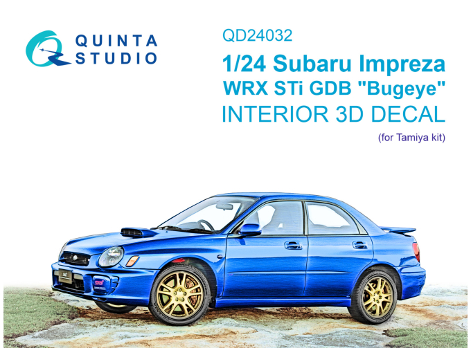 3D Декаль интерьера кабины Subaru Impreza WRX STi GDB Bugeye (Tamiya)