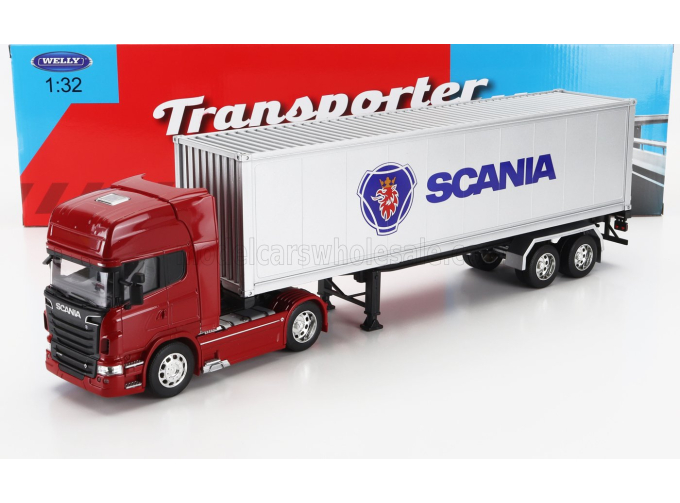 SCANIA R730 V8 Truck Cassonato (2015), Red Silver