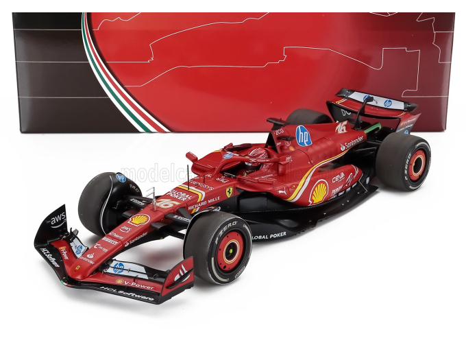 FERRARI F1 Sf-24 Team Scuderia Ferrari №16 Winner Austin Usa Gp (2024) Charles Leclerc - Polyfoam Packaging, Red Black