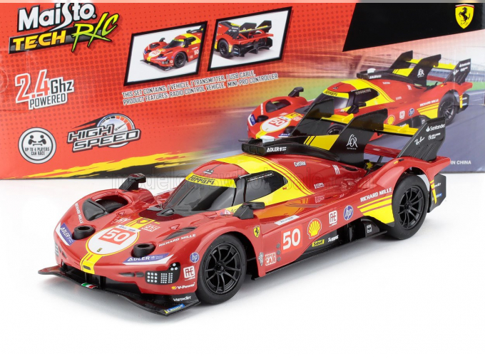 FERRARI 499p 3.0l Turbo V6 Team Ferrari Af Corse №50 Winner 24h Le Mans (2024) Antonio Fuoco - Miguel Molina - Nicklas Nielsen, Red Yellow Black