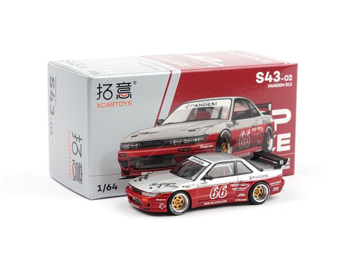 NISSAN S13 Pandem #66, red / silver