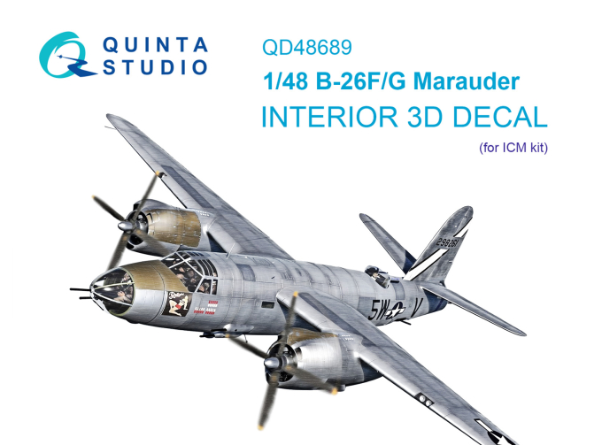 3D Декаль интерьера кабины B-26F/B-26G Marauder (ICM)