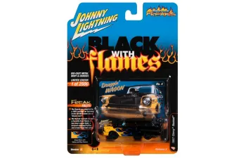 CHEVROLET Nomad Black with Flames (1957), gloss black with yellow & blue flames