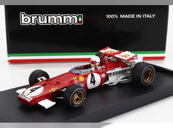 FERRARI F1 312b №4 Winner Italy Gp (1970) Clay Regazzoni - With Driver Figure, Red White