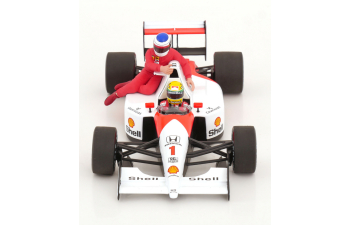 McLAREN F1 Mp4/6 №1 World Champion Ayrton Senna Mexico Gp (1991) With Jean Alesi Riding, White Red