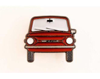 Значок "ЗАЗ-968М", красный