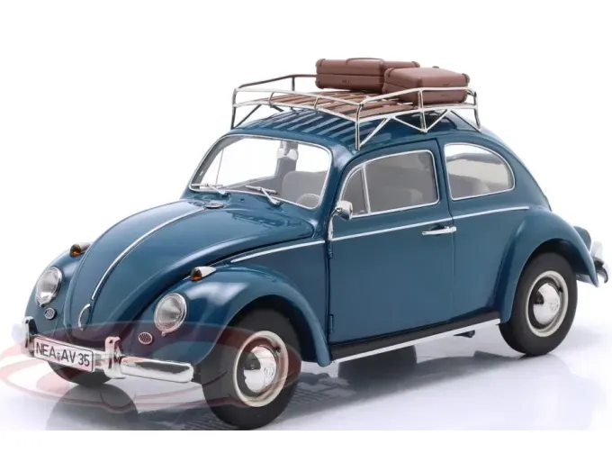 VOLKSWAGEN Beetle с багажником на крыше (1963), синий