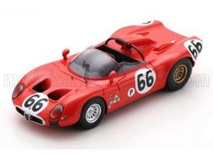 ALFA ROMEO 33 Spider Team Autodelta №66 12h Sebring (1967) R.Bussinello - N.Galli, Red