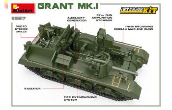 Сборная модель Британский танк Мк.I Grant с интерьером