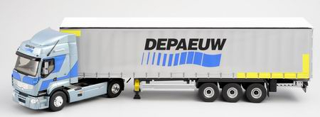 RENAULT Premium DXi Tautliner «Depaeuw» Transport, blue