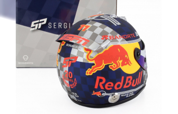BELL HELMET Casco Helmet F1 Sergio Perez Team Oracle Red Bull Racing №11 Silverstone British Gp (2024), Silver Blue Yellow
