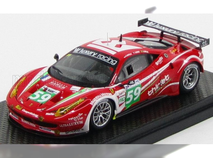 FERRARI 458 Italia 8c Gt2 Luxury Racing N59 24h Le Mans (2011) Ortelli - Makowiecki - Melo, Red White