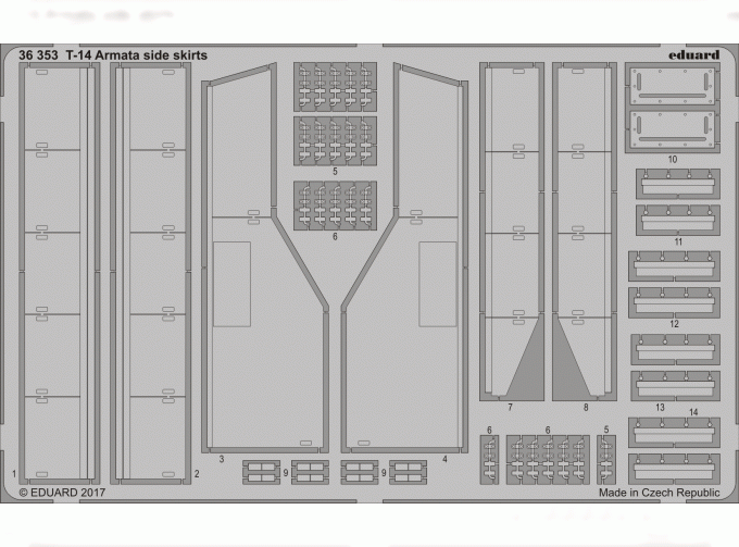 Фототравление для T-14 Армата боковые юбки