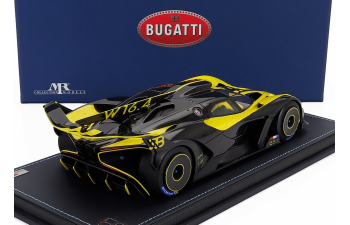 BUGATTI Bolide W16.4 8.0 Four-turbo 1850hp 500km/h (2020) - Con Vetrina - With Showcase, Yellow Black