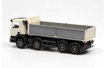 SCANIA P 8х4 самосвал с стальными бортами, слоновая кость/серебряный