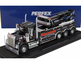 KENWORTH W900 Depannage Pelu Tractor Truck 4-assi (1990) - Carro Attrezzi - Wrecker Road Service, Black