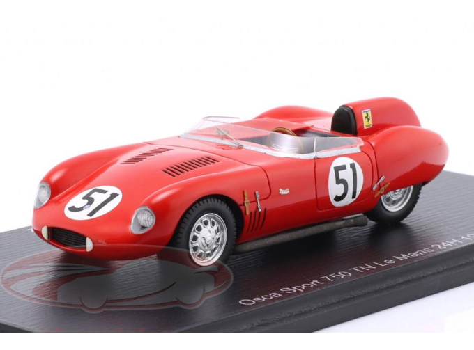 OSCA Sport 750 #51 24h LeMans Alejandro de Tomaso, Isabel Haskell, Colin Davis (1959)