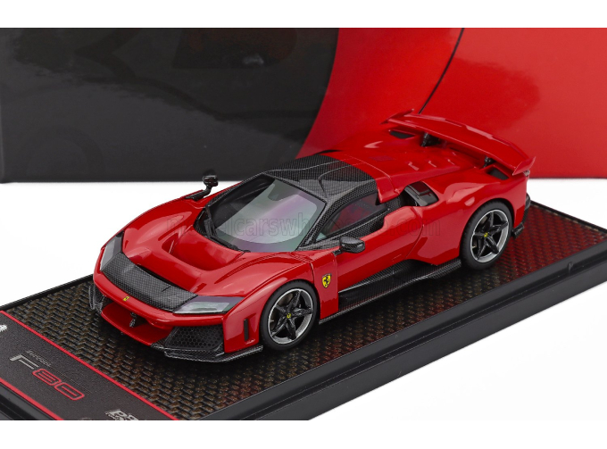 FERRARI F80 (2024) - Carbon Silver Rims, Rosso Corsa - Red Black