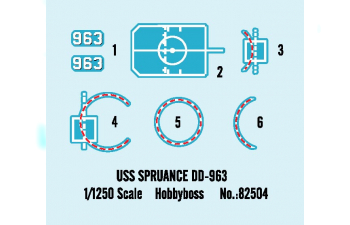 Сборная модель Корабль USS Spruance DD-963