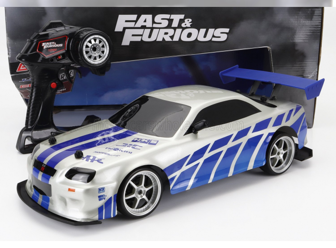 RC NISSAN Brian's Skyline Gt-r (2002) - Paul Walker - Fast & Furious, Silver Blue