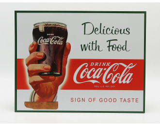 ACCESSORIES Metal Plate - Coca-cola Delicious With Food, White Red Green