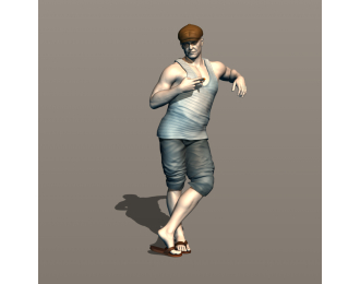 Фигурка Десантник курит, окрашенная