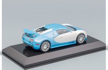 BUGATTI Veyron 16.4 (2005) - Con Vetrina - With Showcase, Light Blue Silver