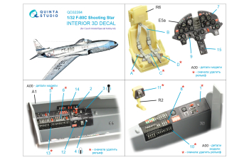3D Декаль интерьера кабины F-80C Shooting Star (Czech Model / Special Hobby)