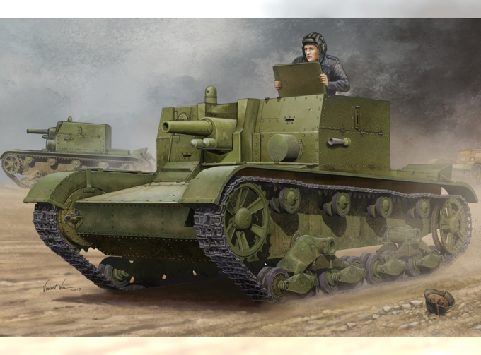 Сборная модель САУ Soviet AT-1 Self-Propelled Gun