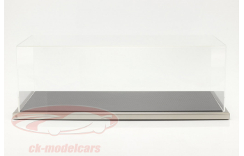 High quality acrylic Showcase Dieppe Carbon with acrylic / metal base carbon / silver 1:8 Atlantic, transparent / carbon / silver