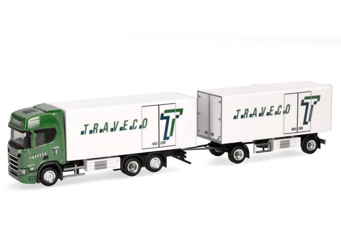 SCANIA CR20 HD Traveco, зеленый/белый