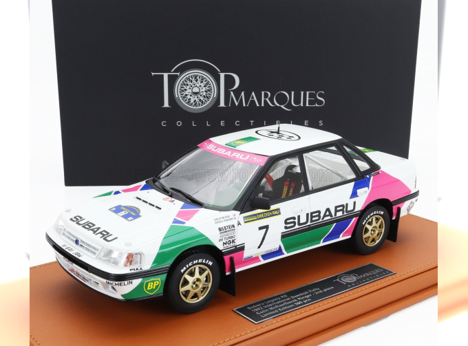 SUBARU Legacy Rs №7 2nd Swedish Rally (1992) Colin Mcrae - Derek Ringer, White Green Pink