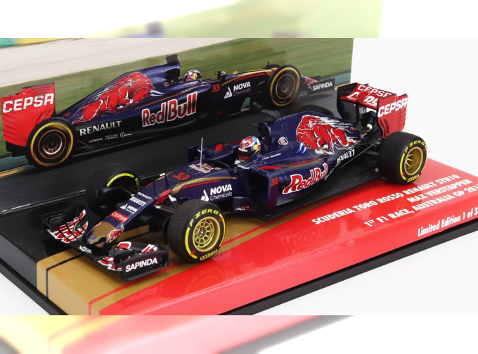 RENAULT Str10 TORO ROSSO F1 №33 (first F1 Race) Melbourne Australian Gp (2015) Max Verstappen, Blue Red Gold