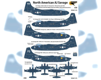 Декаль North American AJ Savage - AJ-1 Early, AJ-1, AJ-1 Retrofitted, AJ-2, AJ-2P