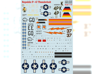 Декаль Republic P-47 Thunderbolt Part 1