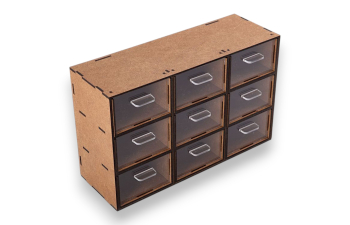 Органайзер с прозрачными стенками. 9 ящиков