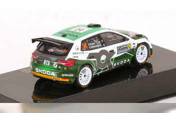 SKODA Fabia Rs Rally2 Team Toksport Wrt2 №24 Rally Montecarlo (2023) Nikolay Gryazin - Konstantin Aleksandrov, White Green